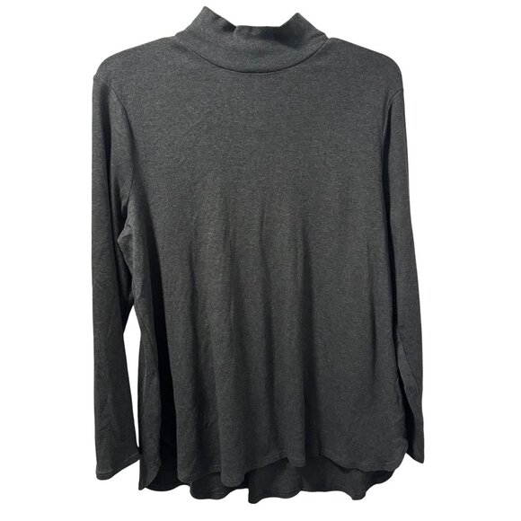 Chicos Womens Gray Turtleneck Long Sleeve Top Sz XL Gray women shirt - Picture 3 of 12